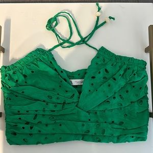 Zara Forest Green halter crop top